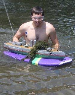 photo of captain retrieving ship from bottom